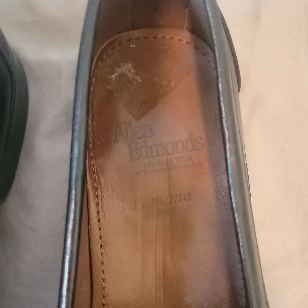 Allen Edmonds Black Leather Slip-On Loafers